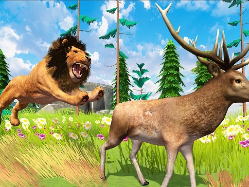 Realistic Lion Hunting Animal 2024_img